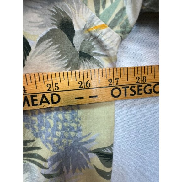 Cherokee Waikiki Hawaiian Button-Up Shirt Size XL Green Short Sleeve Tropical - Picture 6 of 13